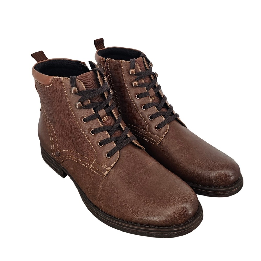 Alfani‎ Bronson Mens Brown Lace Up Side Zip Ankle Boots 11.5M 10007182500
